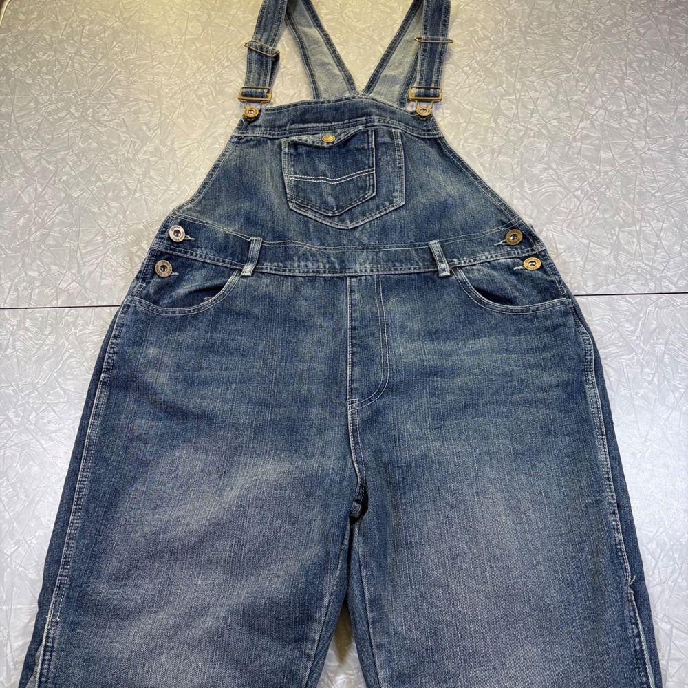 Anna-Kaci Blue Denim Bib Overalls Straight Leg Y92717 XL/XXL